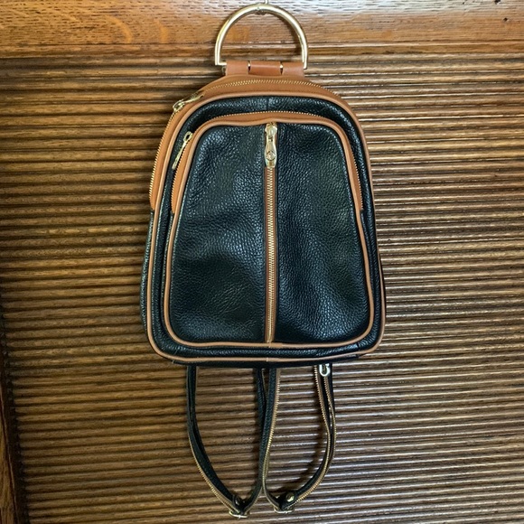 Valentina Bags Valentina Made In Italy Leather Backpack Slimg Bag